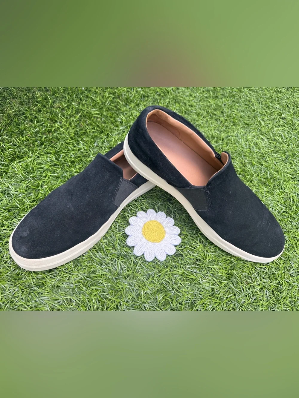 Vince Fulton Men Black Suede Slip On Loafers 11